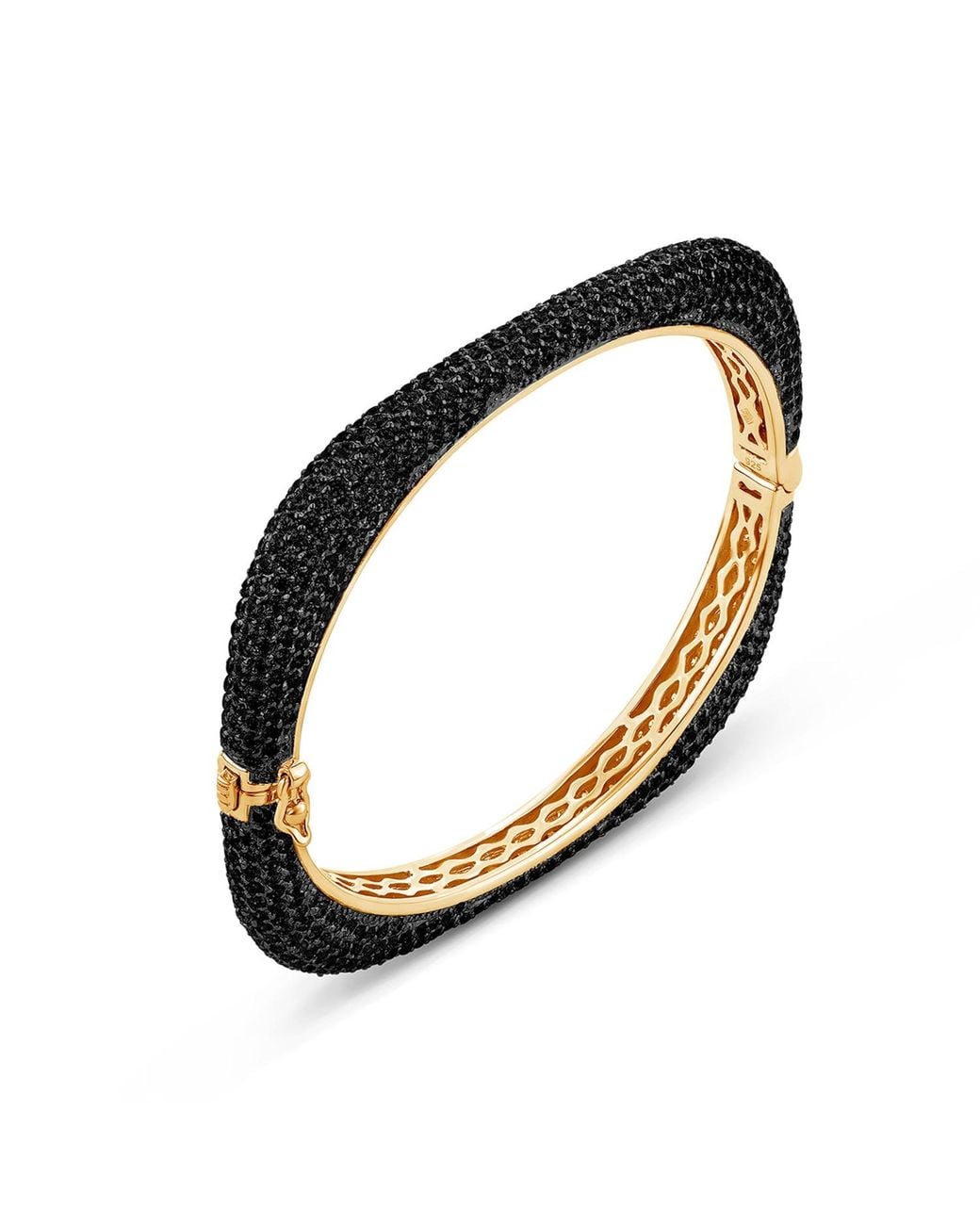 SALLY SKOUFIS Black Behold Bangle With Made Diamonds