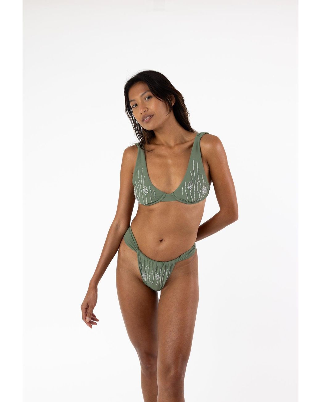 Raw Potential Gray Oria Bikini Bottoms