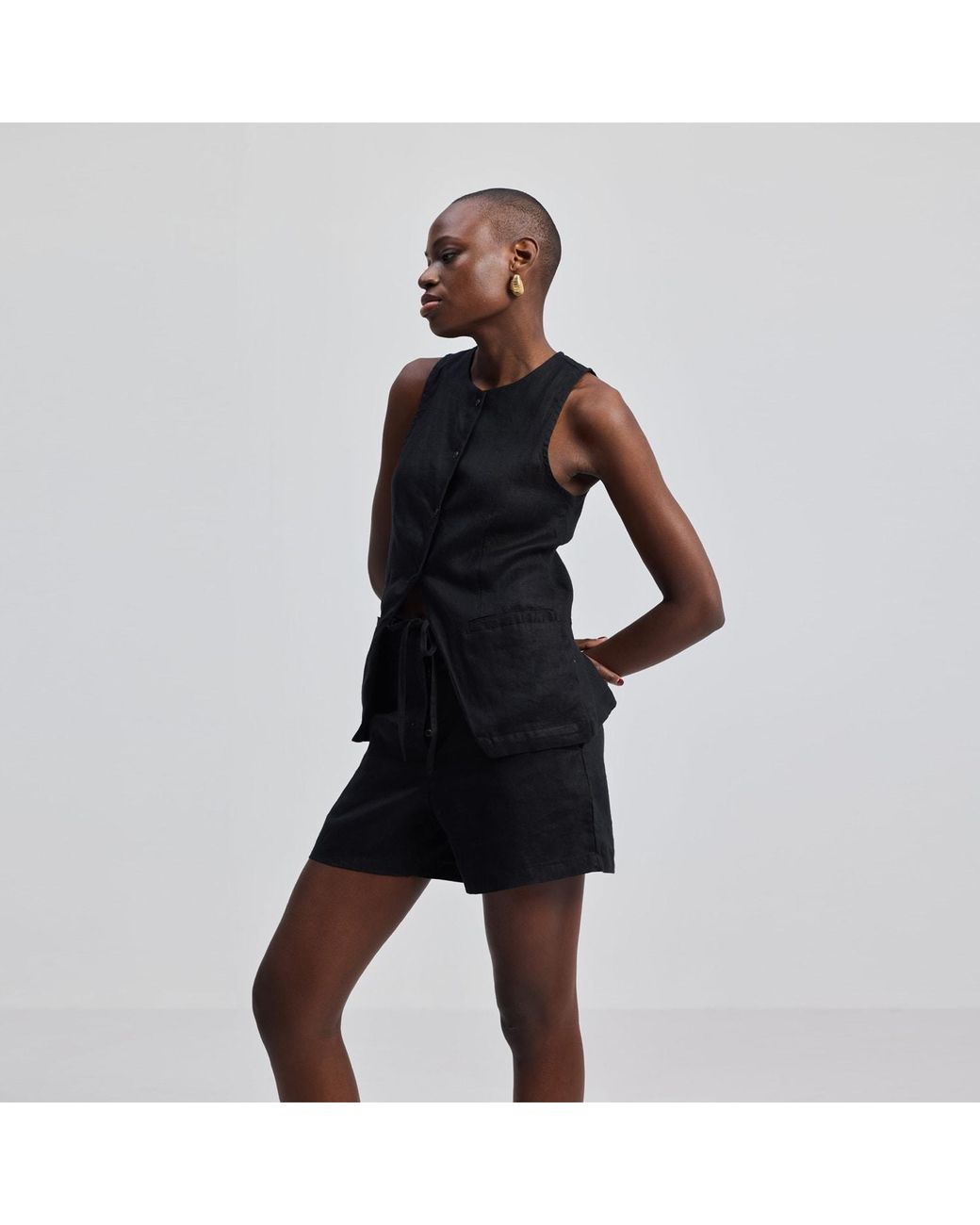 REISTOR Black Hemp Vest Jacket