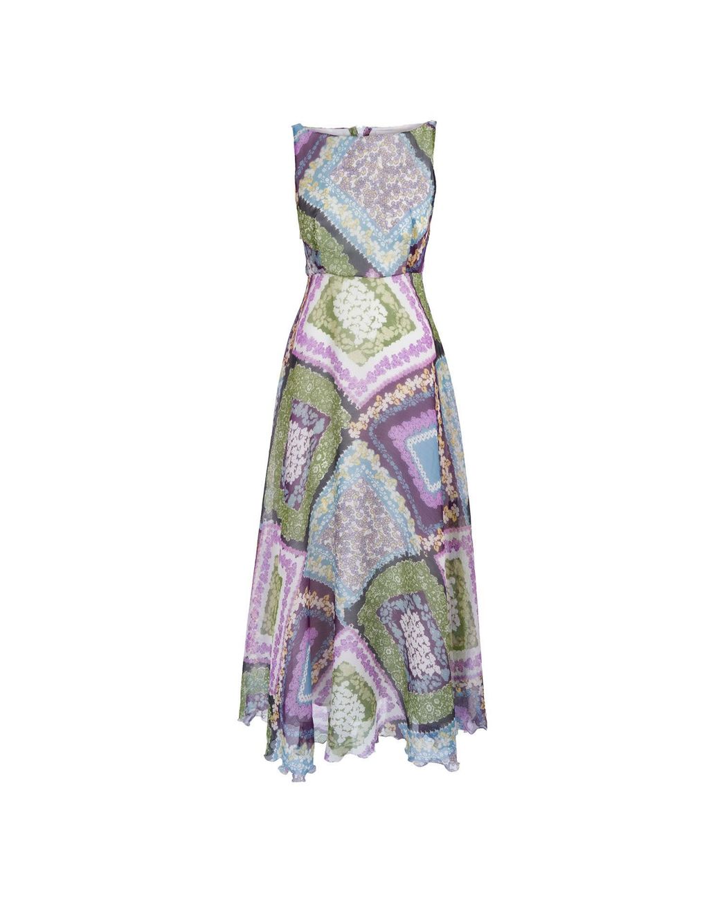 Sofia Tsereteli Purple Multi-color Silk Dress