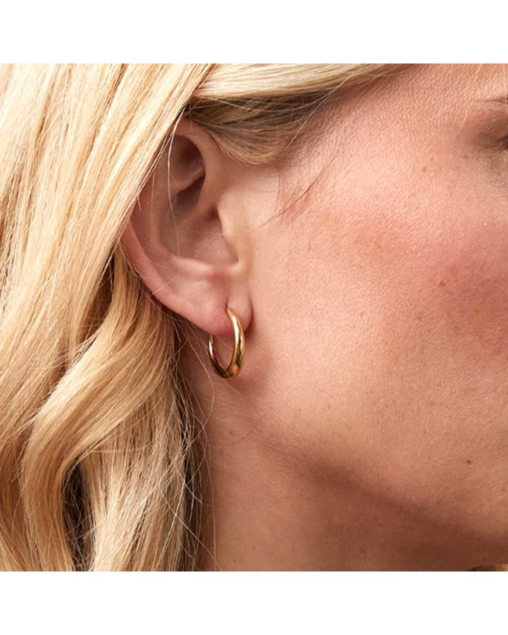 Auree Jewellery Metallic Alta Gold Vermeil Crescent Shaped Hoops