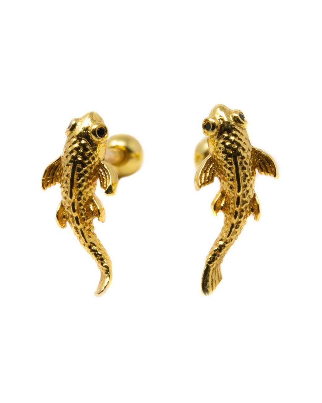 NASI SILVER Metallic Neshama Fish Studs