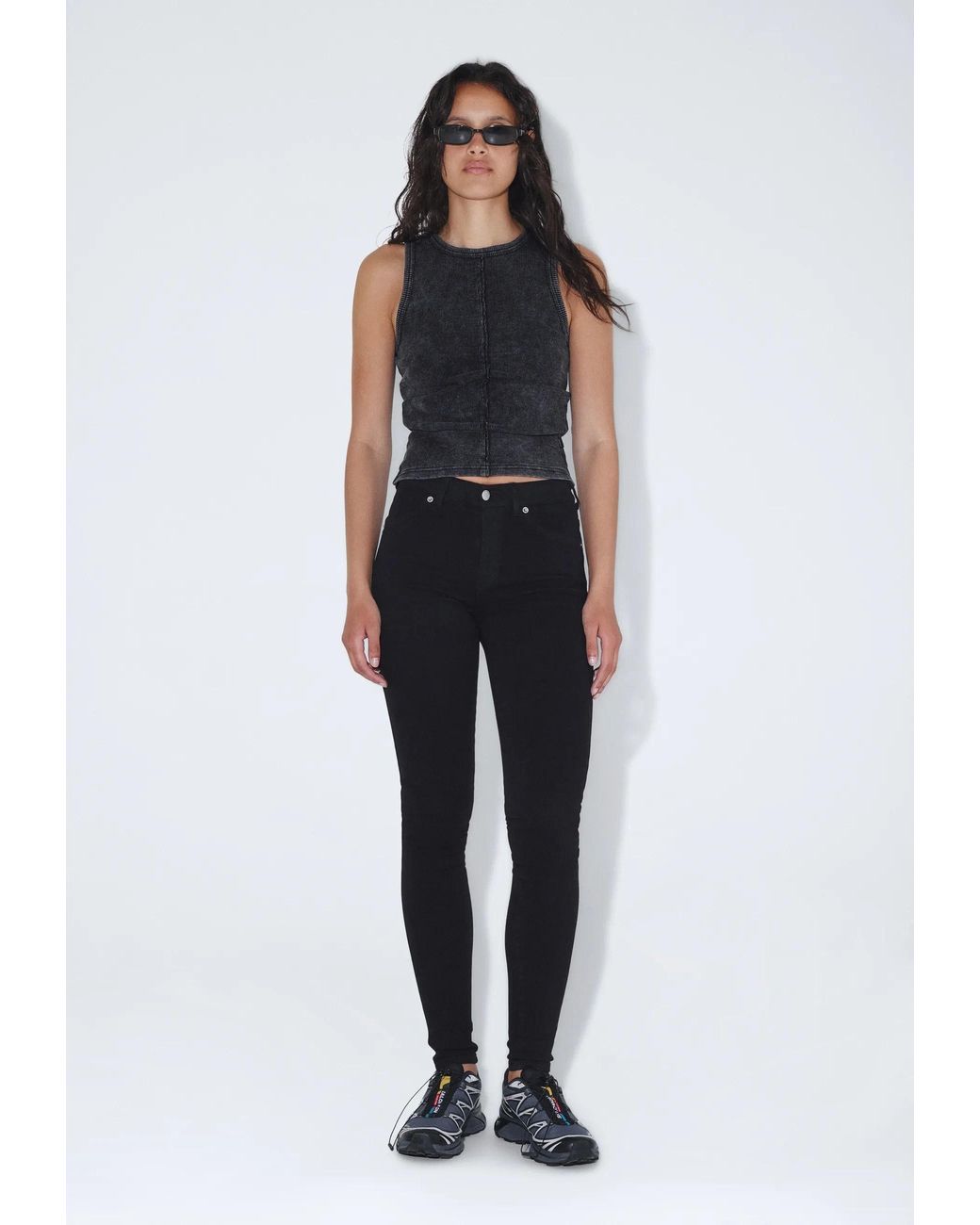 Dr. Denim Black Plenty Mid Skinny