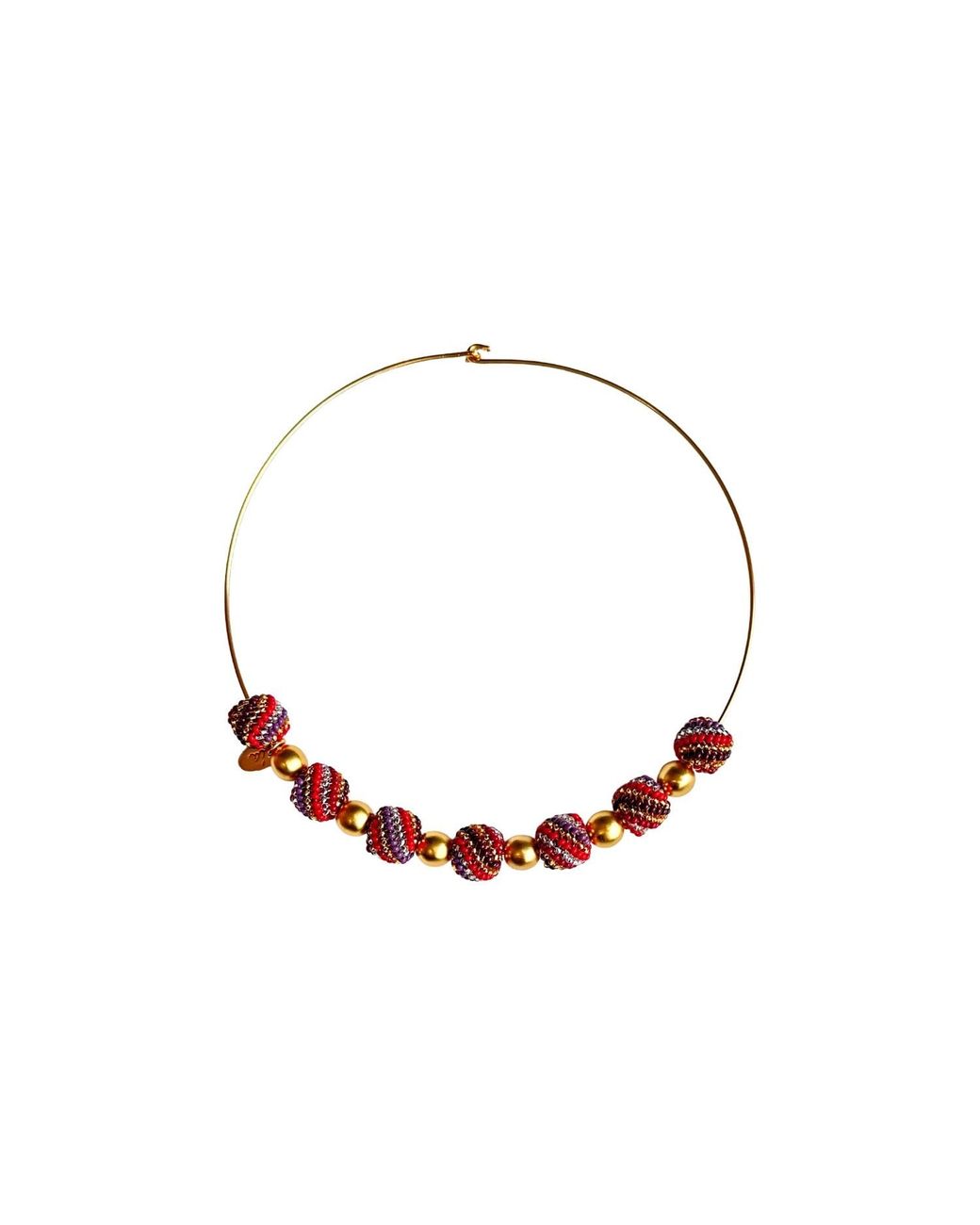 Iliana Arrazola Metallic Magic Ball Necklace, Glass Beads, Beaded Jewelry