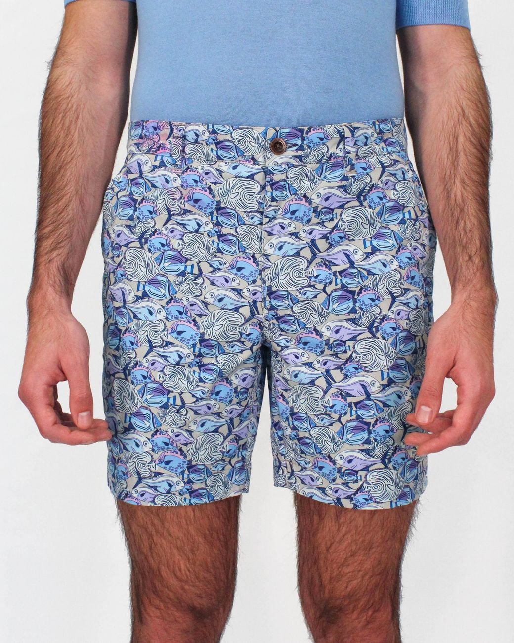 Lords of Harlech Blue Edward Fish Skool Shorts for men
