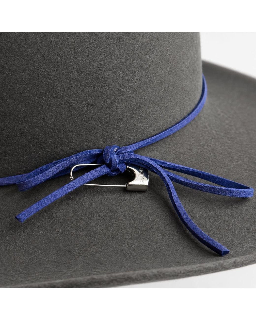 Shaded the Label Gray Looe Cowboy Hat With Sterling Spur Charm for men