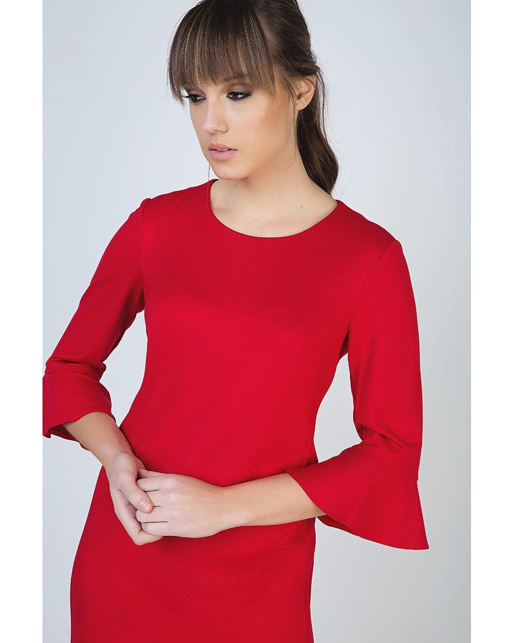 Conquista Red Sleeve Detail Dress