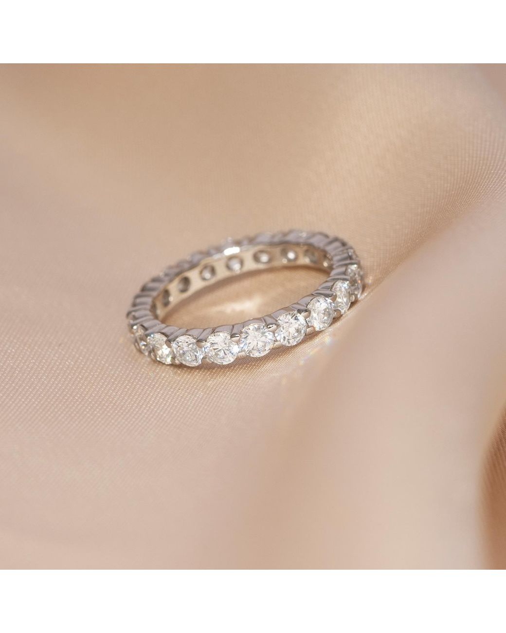 Diamonbliss Metallic Two And Half Carats Round Eternity Ring