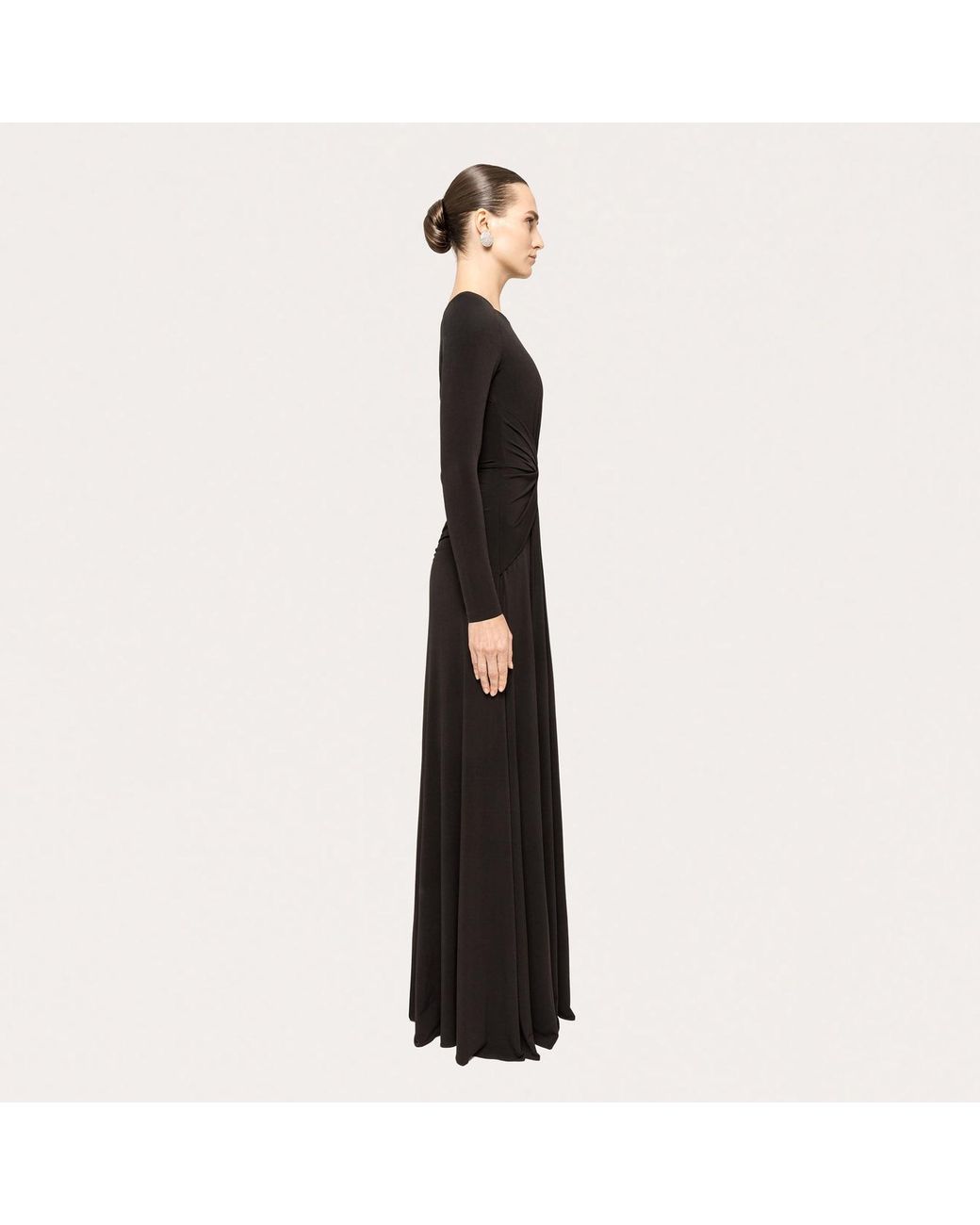 Nissa Black Crystal-Detail Maxi Dress