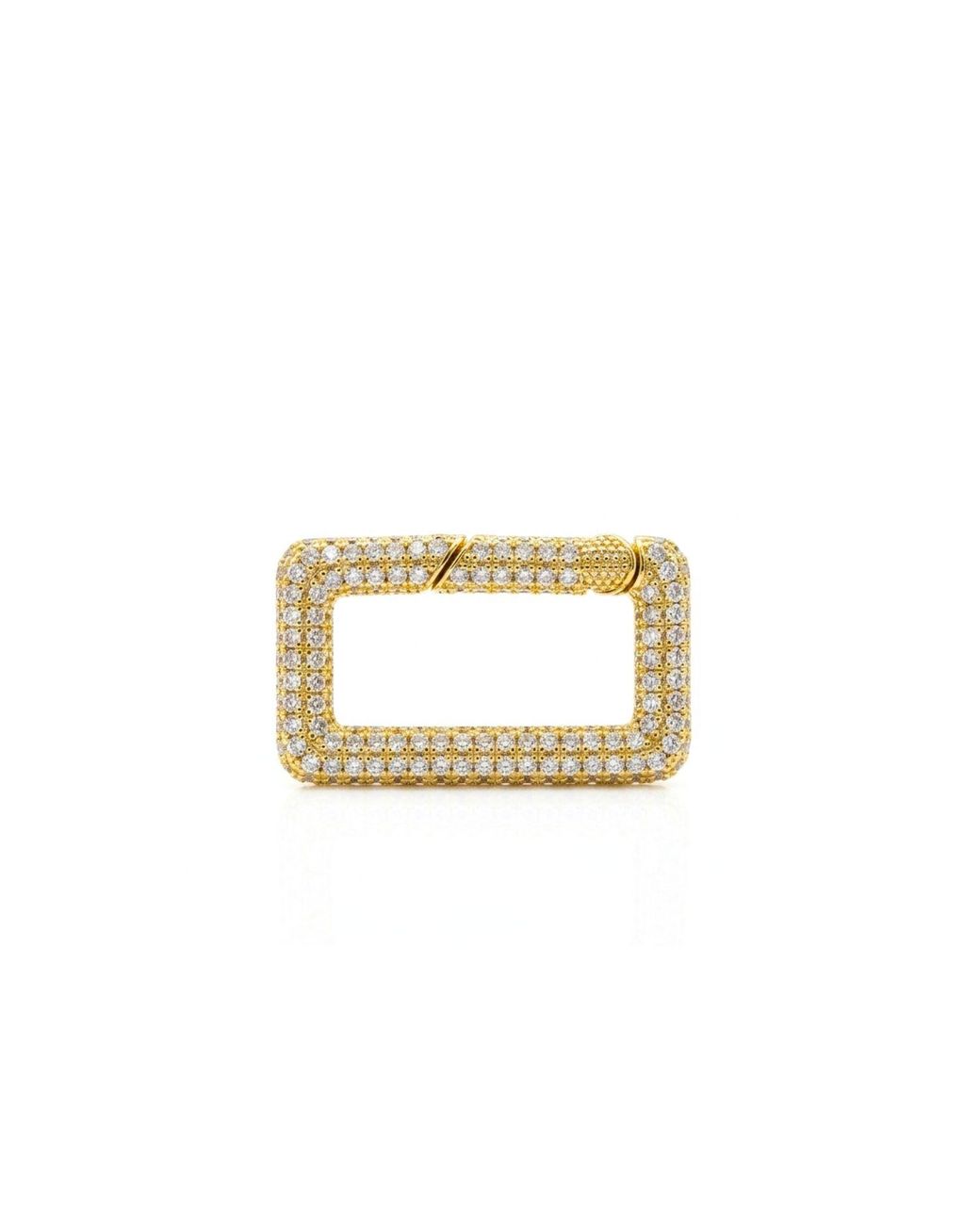 Jaredjamin Metallic Rectangular Pavé Clicker Clasp