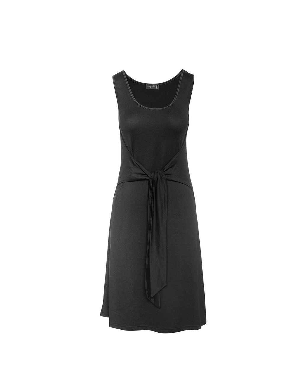 Conquista Black Tie Waist Sleeveless Dress By Fashion