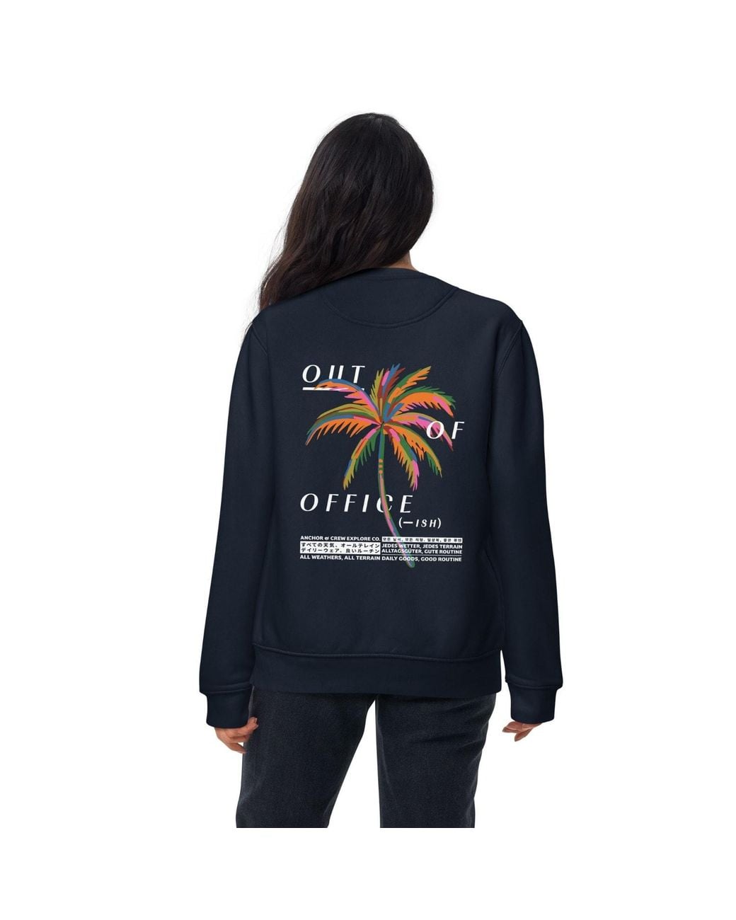 Anchor and Crew Blue Out Of Office Passenger Organic Cotton Sweatshirt for men