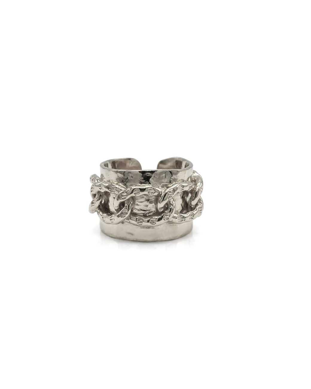 Jaredjamin White Charlie Chain Ring for men