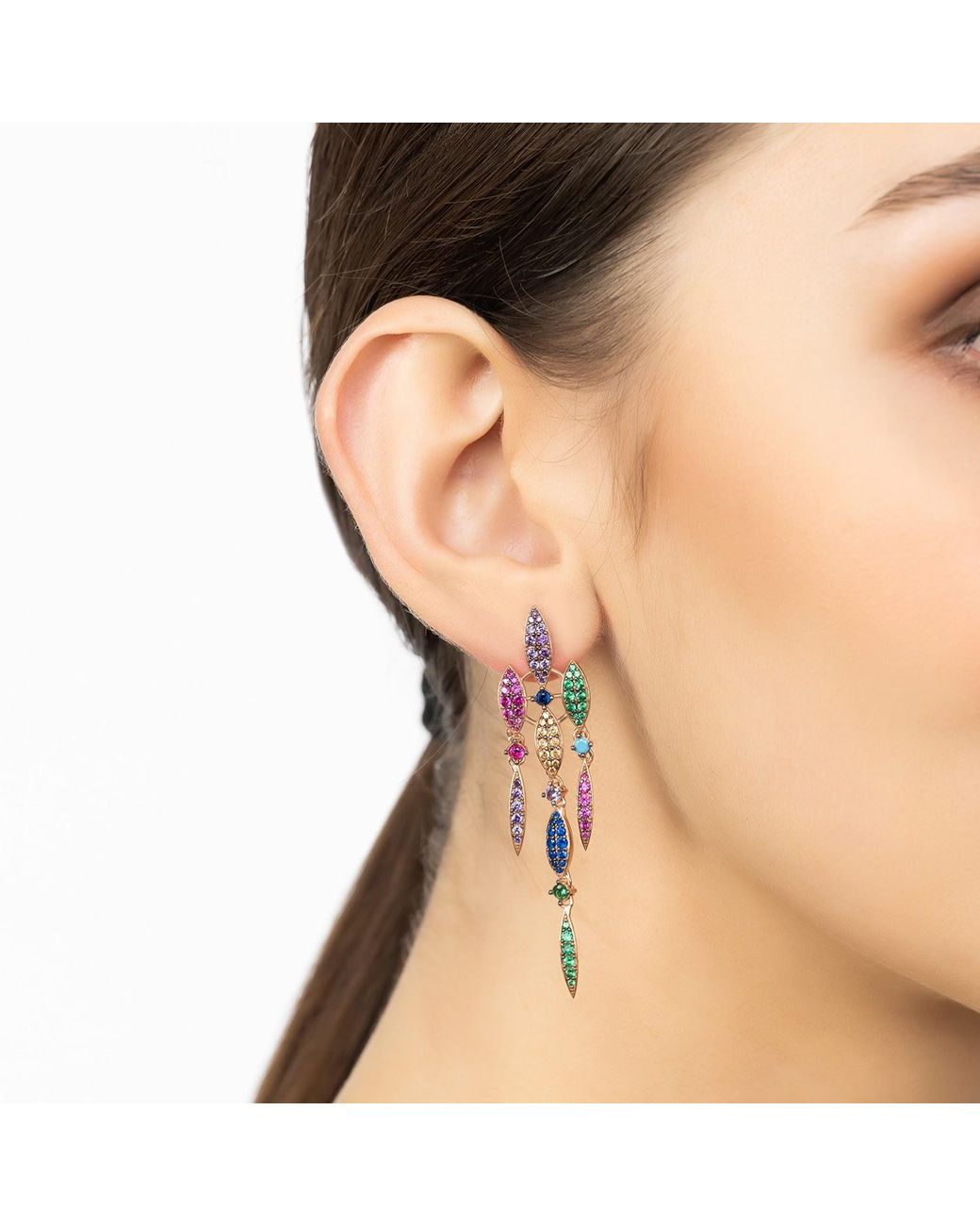 Latelita London White Valencia Earrings Rosegold