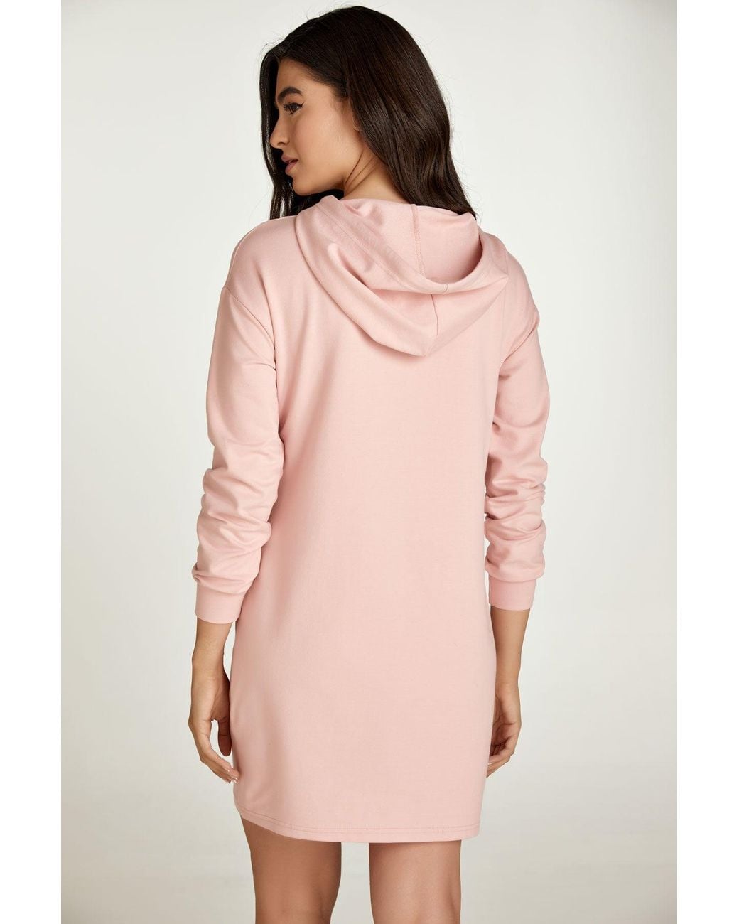 Conquista Pink Hooded Mini Dress