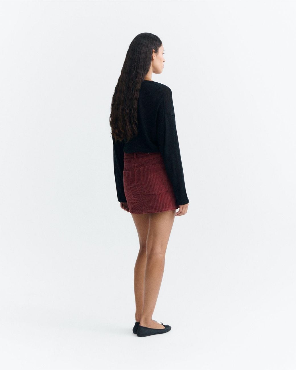 Thinking Mu Red Kimmy Corduroy Mini Skirt