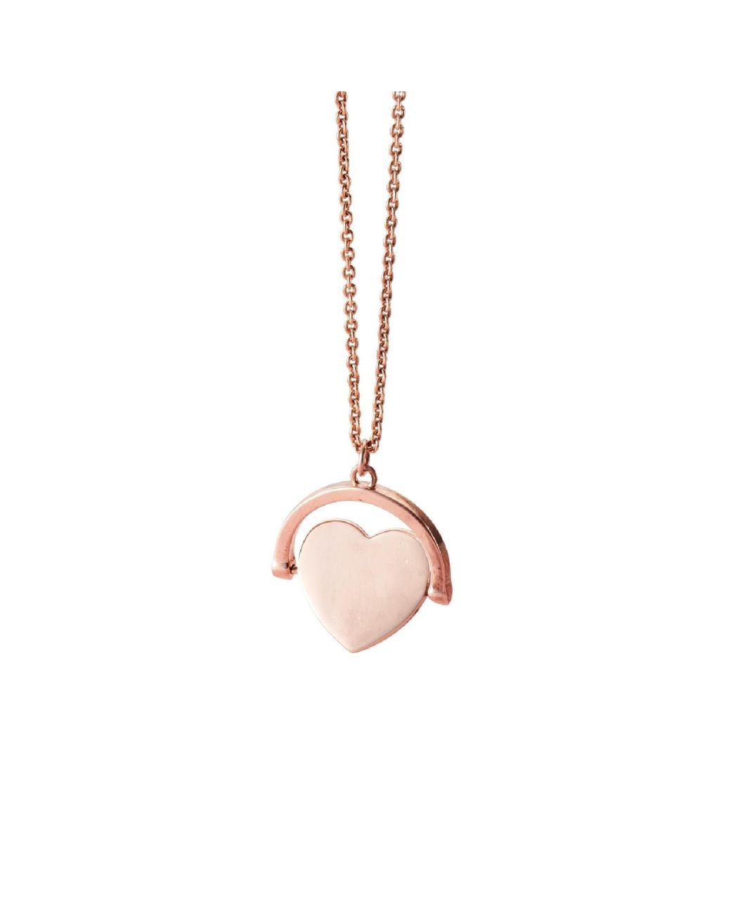 Posh Totty Designs Pink Rose Gold Plated Heart Spinner Necklace