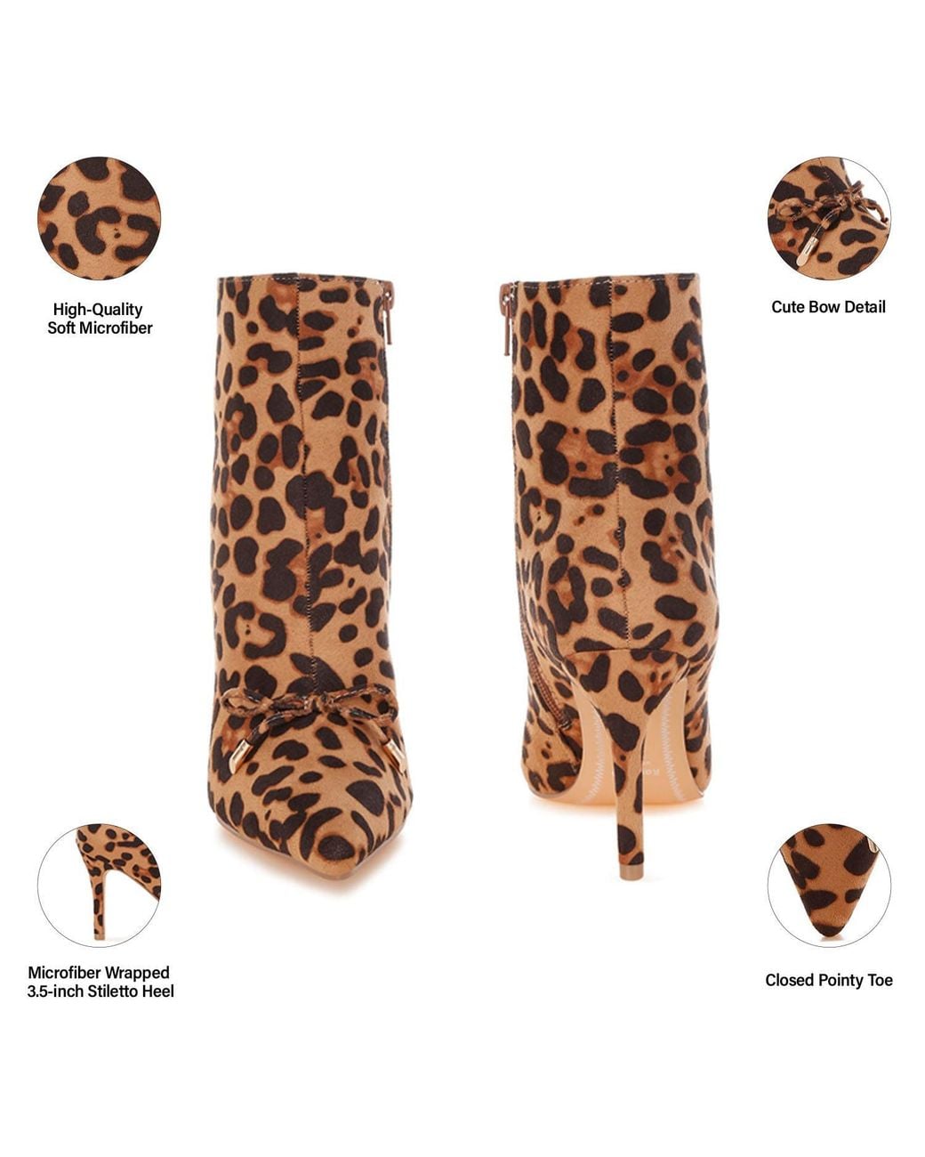 Rag & Co Brown Vilda Leopard Print Stiletto Boots
