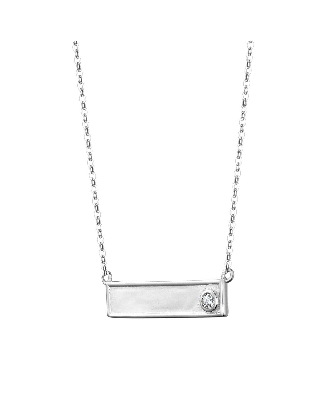 Genevive Jewelry Metallic Rachel Glauber Plated Lab Created Bar Necklace