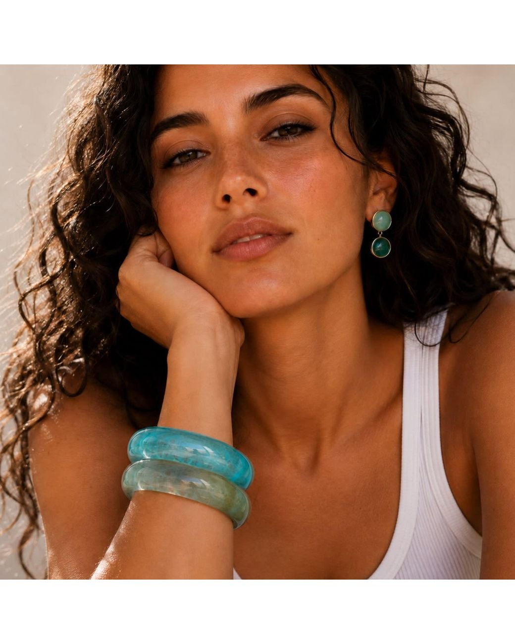 Hye Jane Jewelry Green Aqua Tonal Marlow Drop Earrings