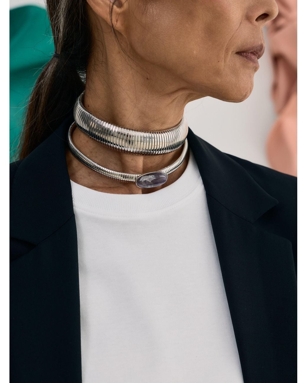 Sita Nevado White Slim Cleo Necklace