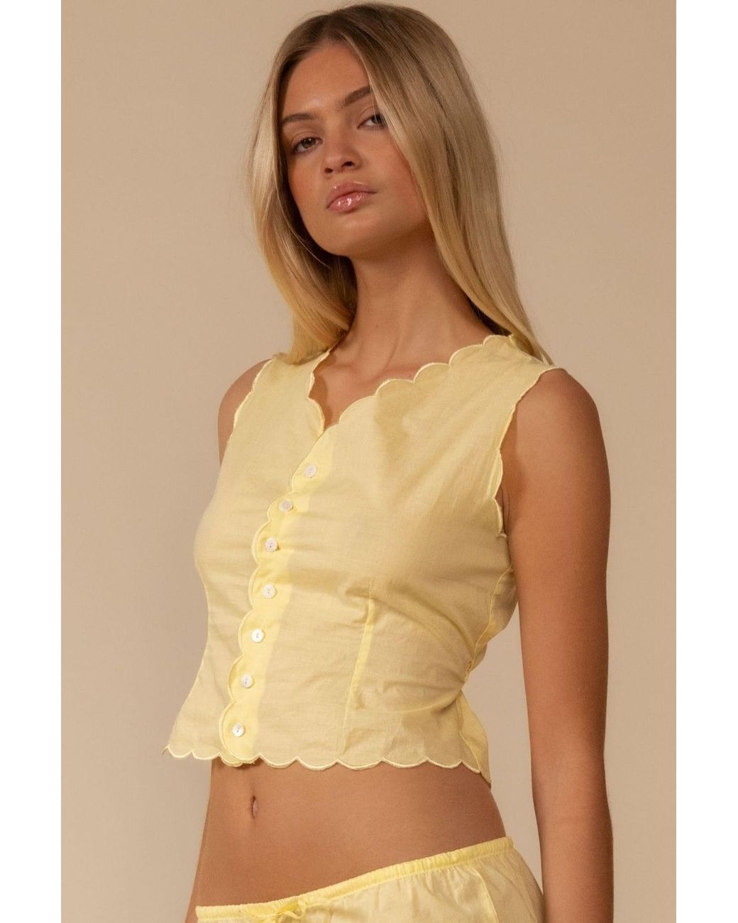 Montce Yellow Sunshine Scalloped Vest
