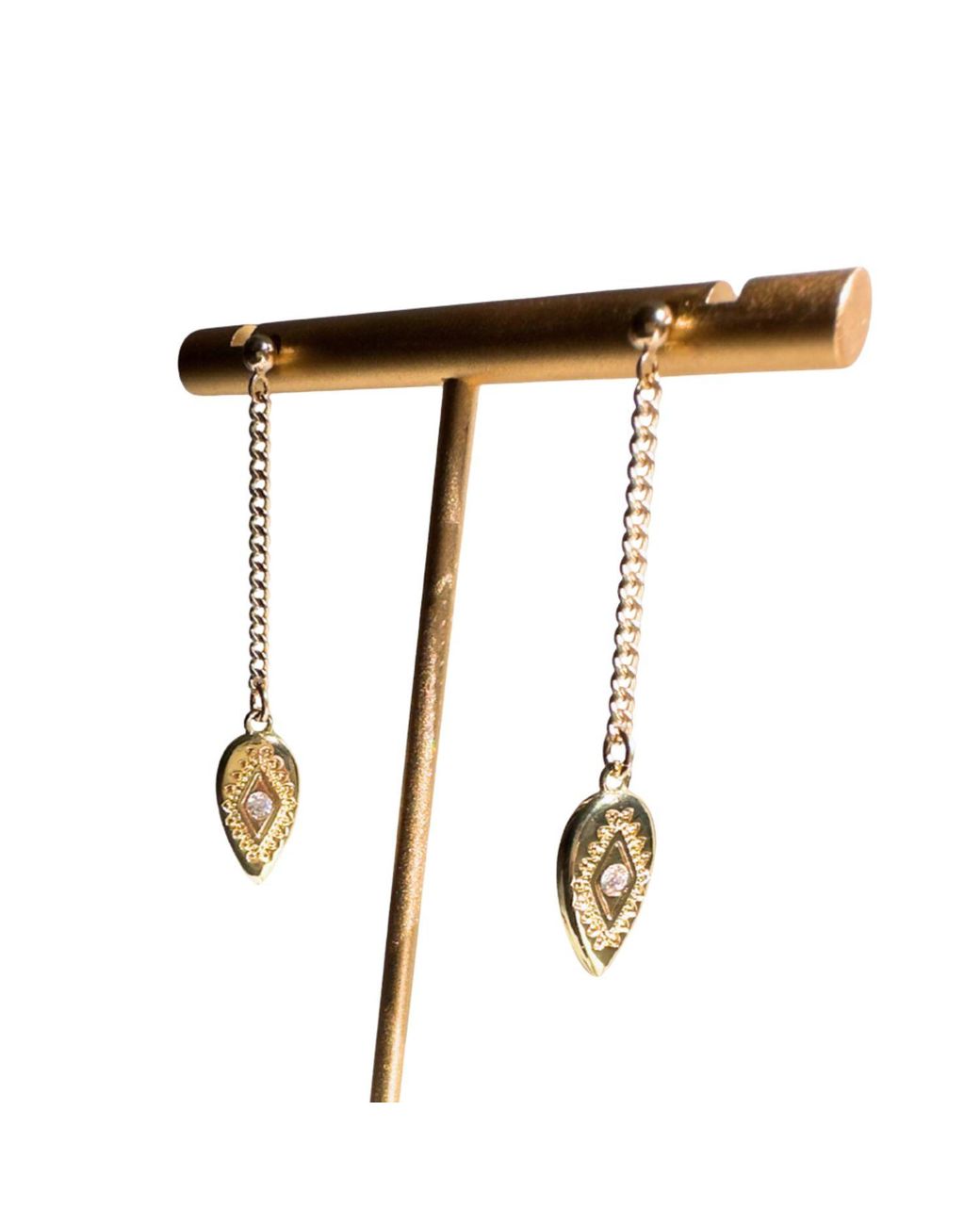 Rachel Nathan Metallic Post: Paisley Tear Drop Earrings