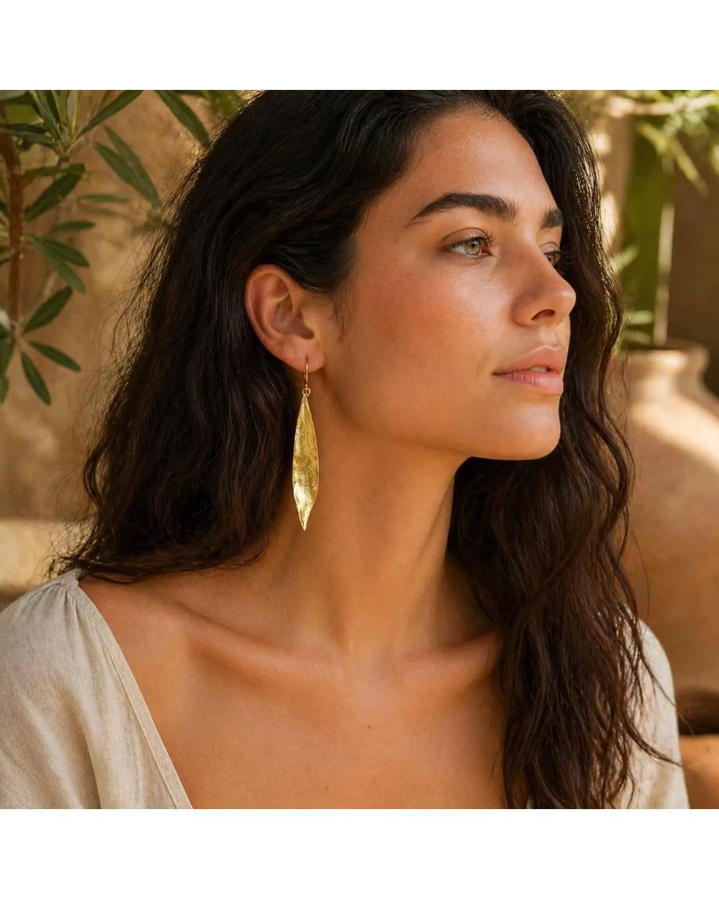 Mother Nature Jewelry Metallic Leaf Earrings, Handmade Statement Dangles