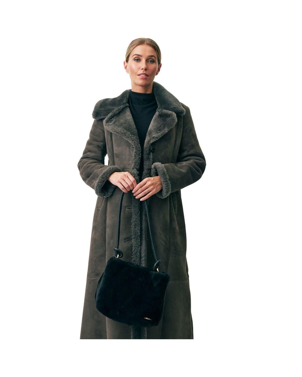 Owen Barry Black Sheepskin Shoulder Bag Hooper Bag Bag