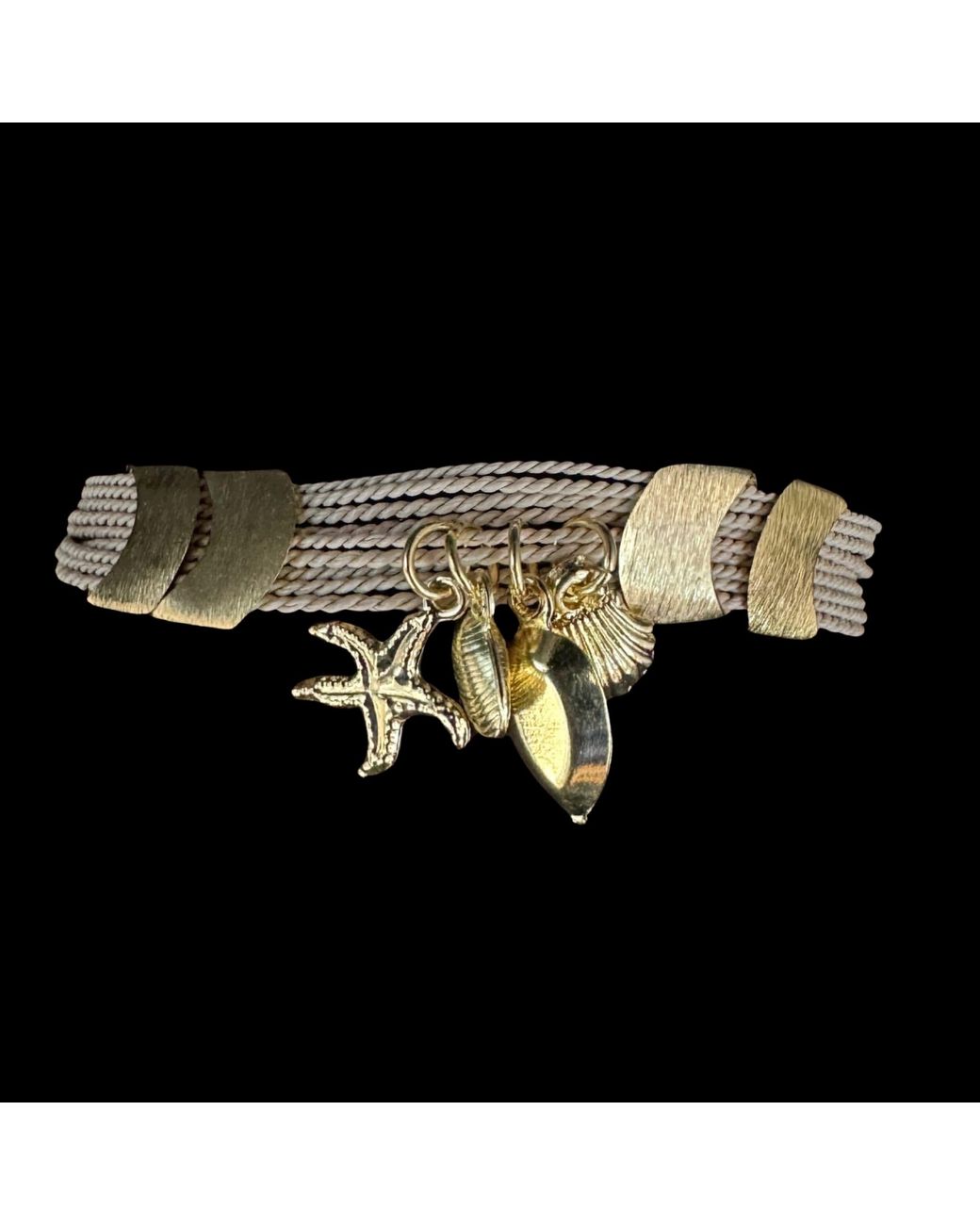 Nart Nature Making Art Metallic The Sea Buriti Natural Fiber Bracelet