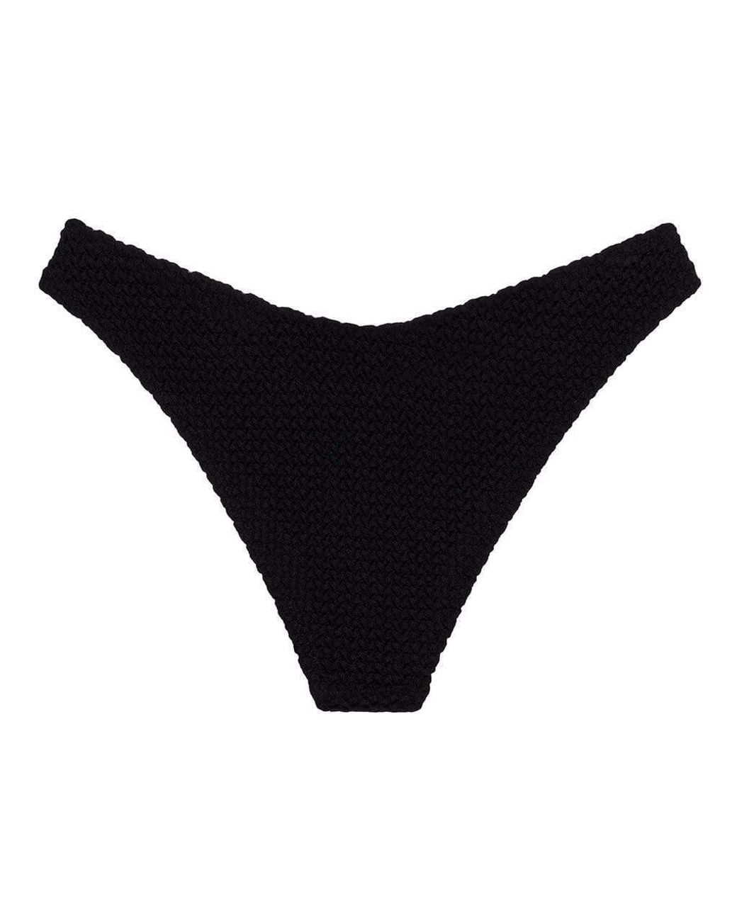 Montce Black Crochet Lulu Zig Zag Stitch Bikini Bottom