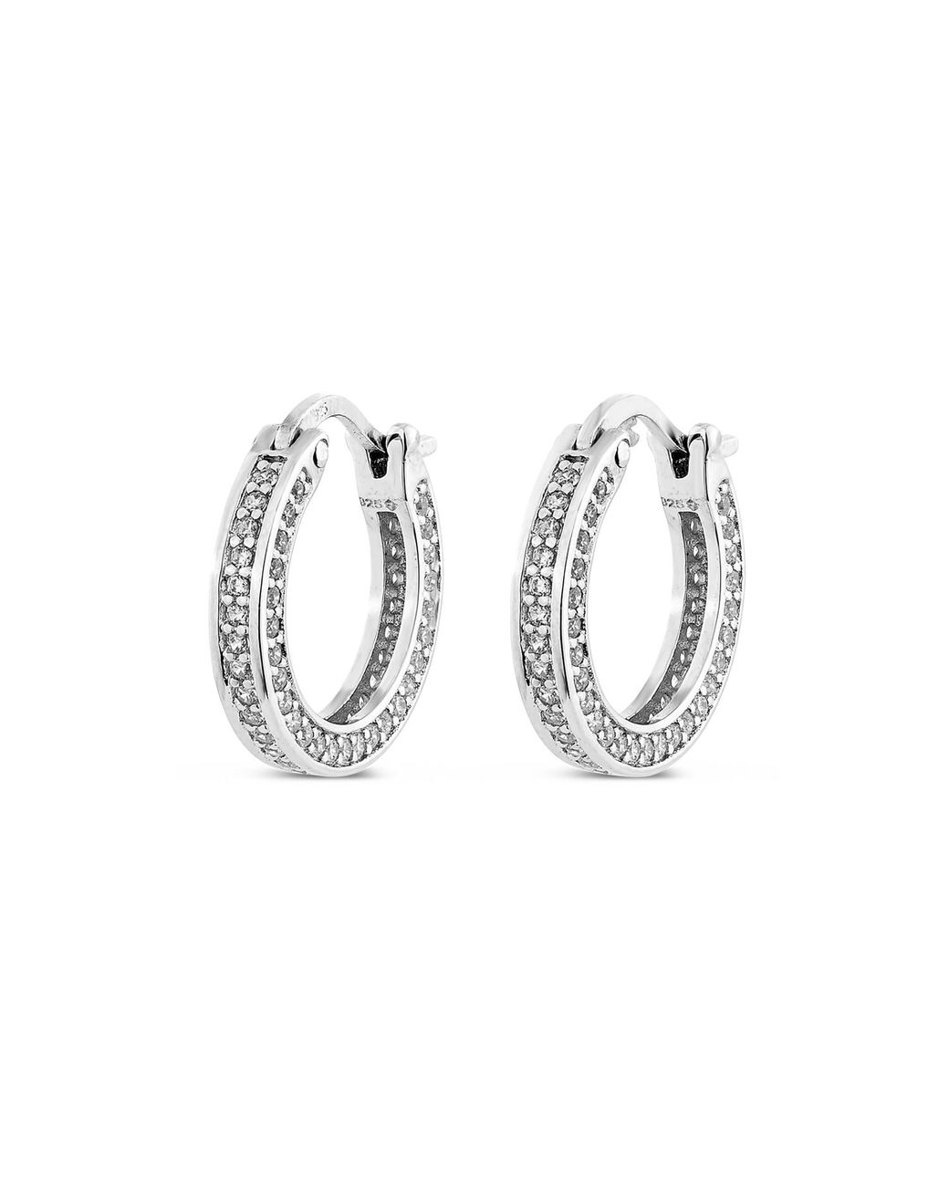 SALLY SKOUFIS White Boundless Earrings With Made Cz Diamond Stimulant