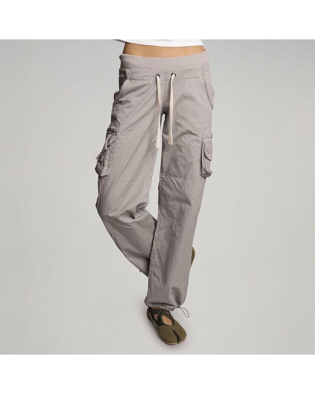Love and Nostalgia Brown Neutrals Little Rippa Rib Waist Cargo Pant