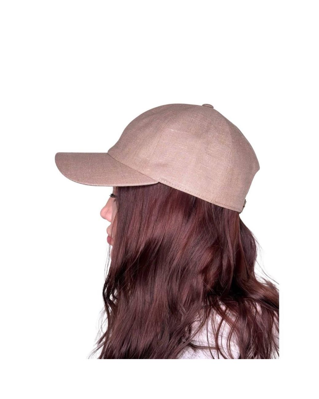 Cachemio Brown Cappuccino Italian Linen Baseball Cap – Adjustable Leather Strap, Lightweight Hat for men