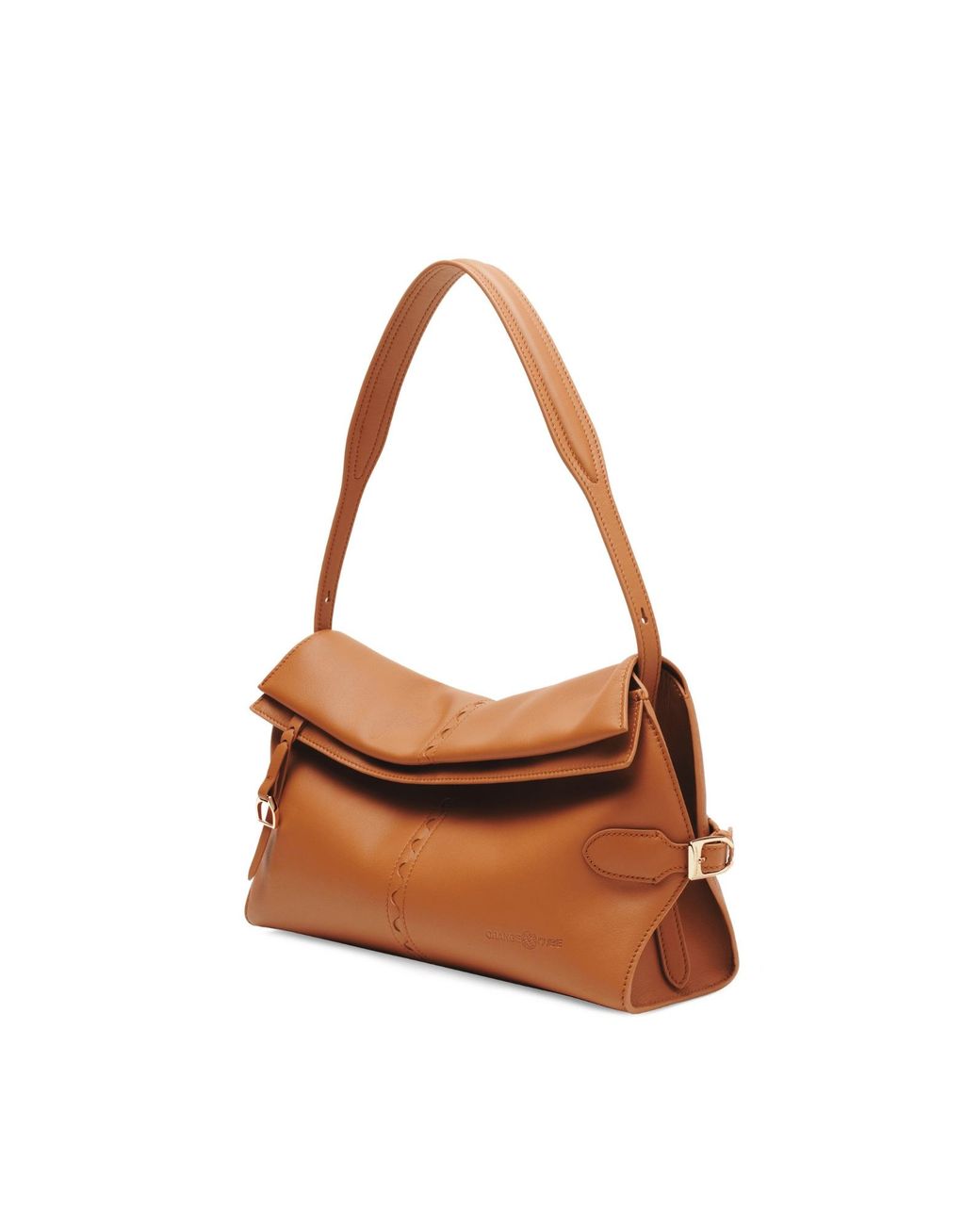 Orange Cube Brown Fantina Folded Hobo Bag