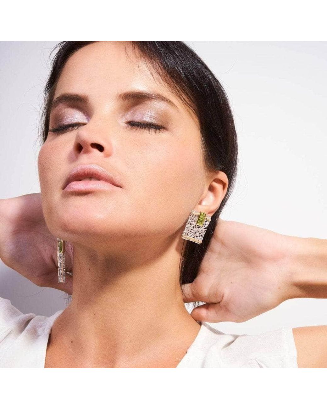German Kabirski Metallic Verina Peridot Earrings