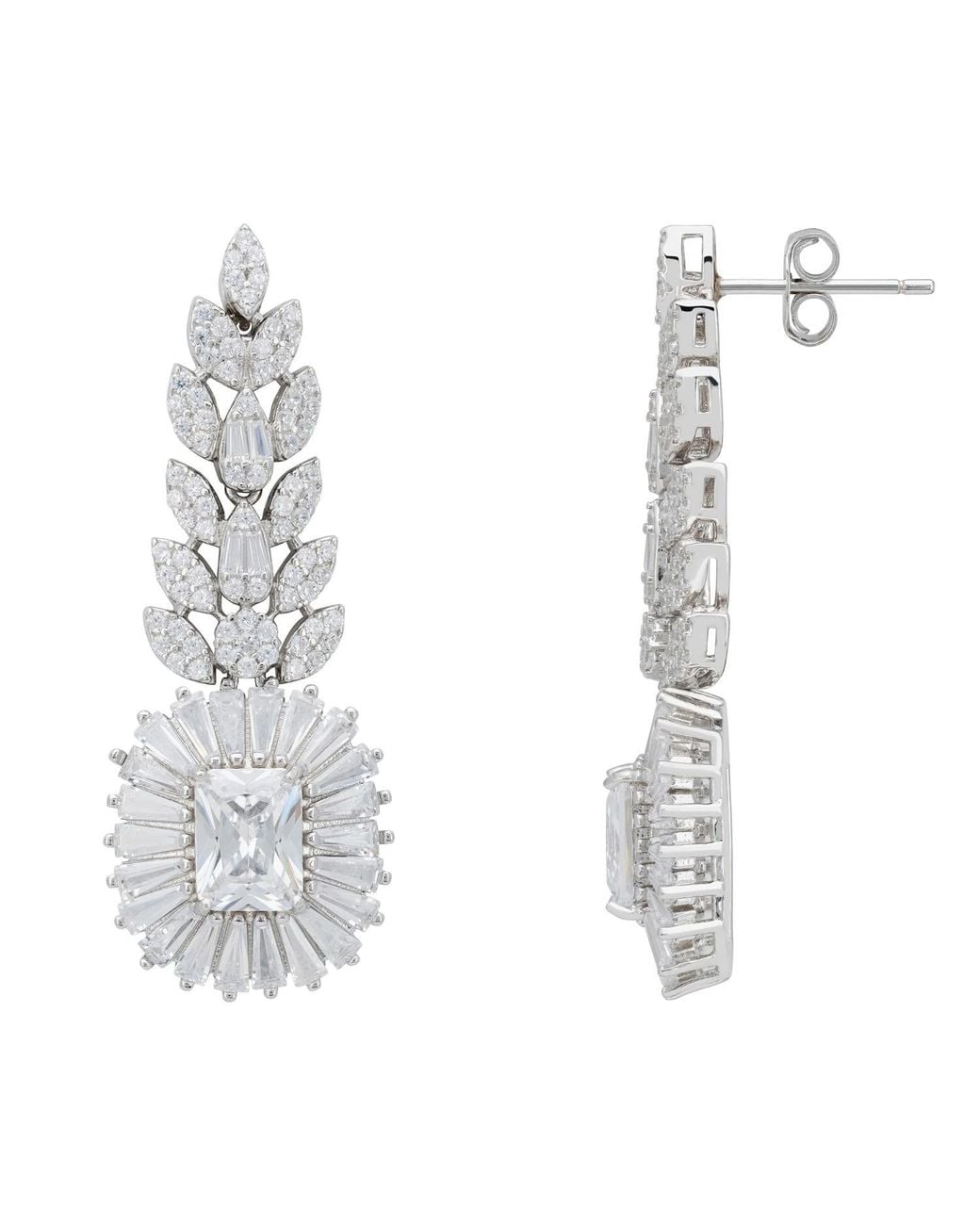 Latelita London Metallic Countess Gemstone Drop Earrings Moissanite