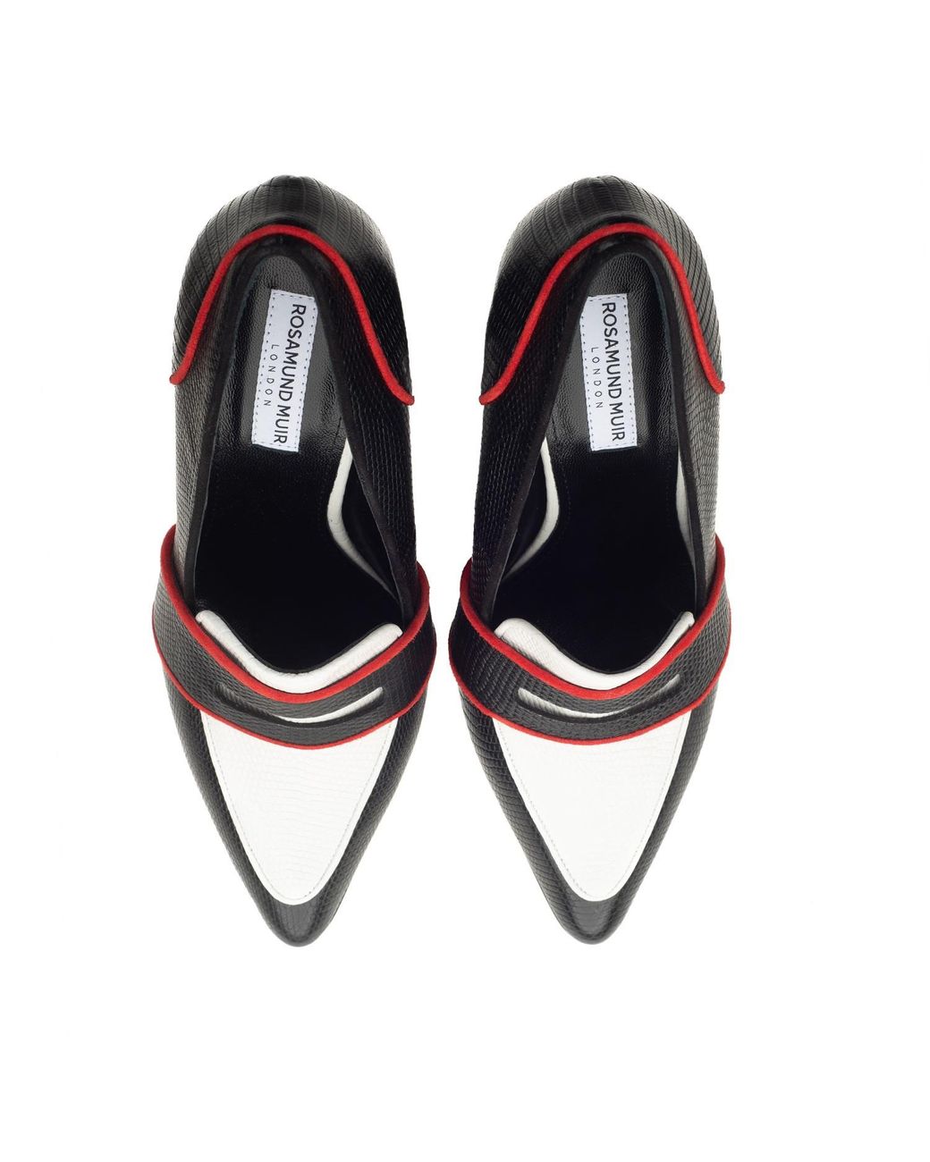 Rosamund Muir London Black Annabel & Lizard Print Loafers