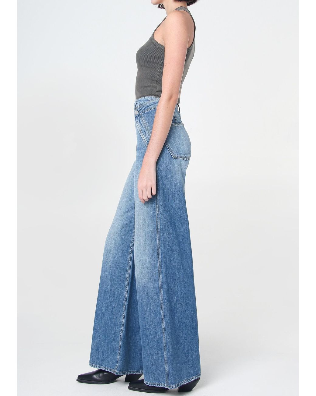 NOEND Blue Dina High Waisted Wide