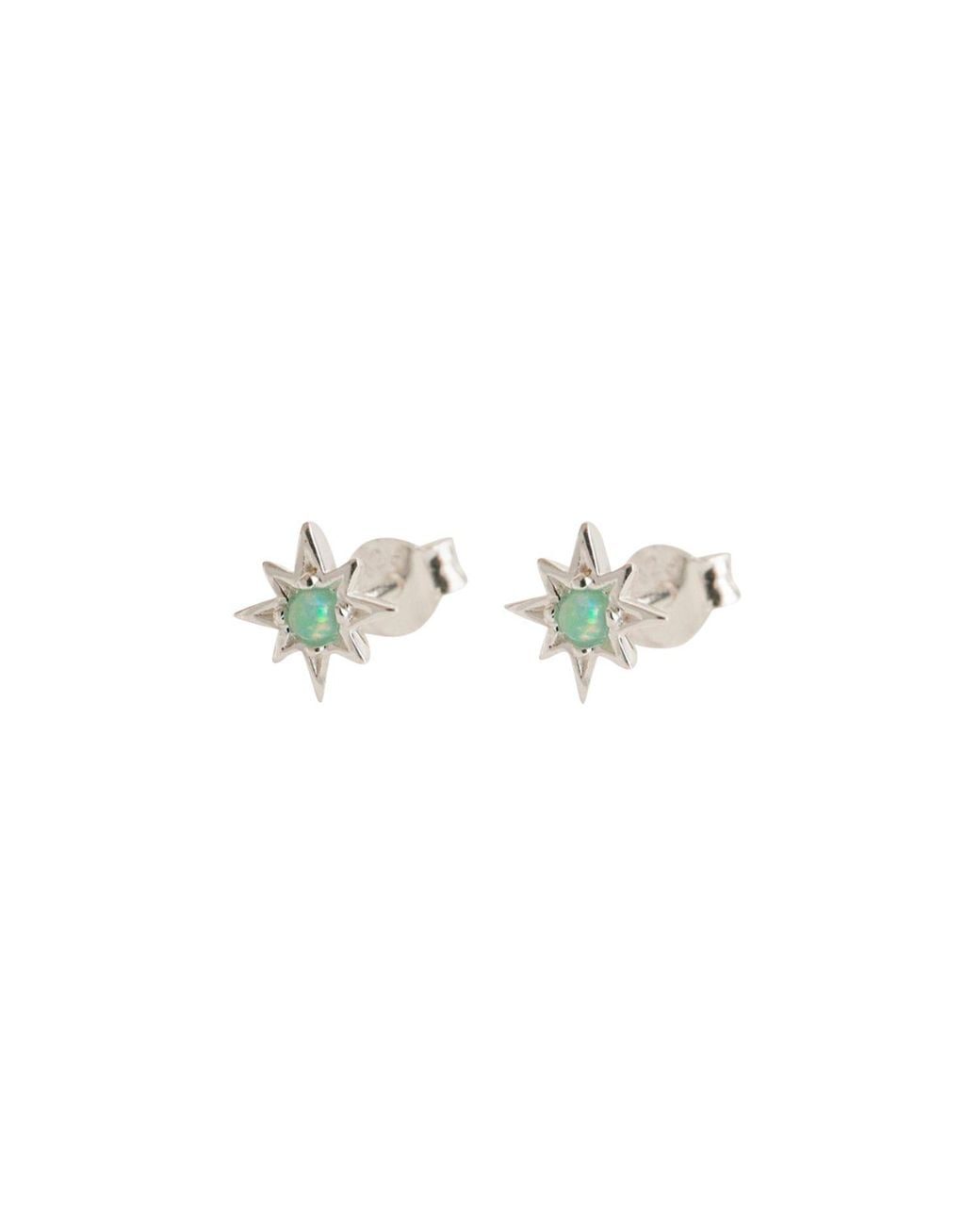 Claire Hill Designs White Opal Star Mini Stud Earrings