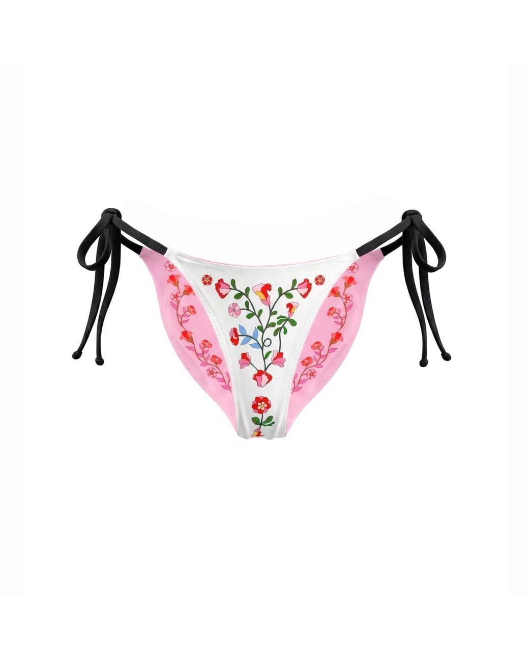 Jessie Zhao New York Pink Wild Rose Reversible Tie Side Bottom