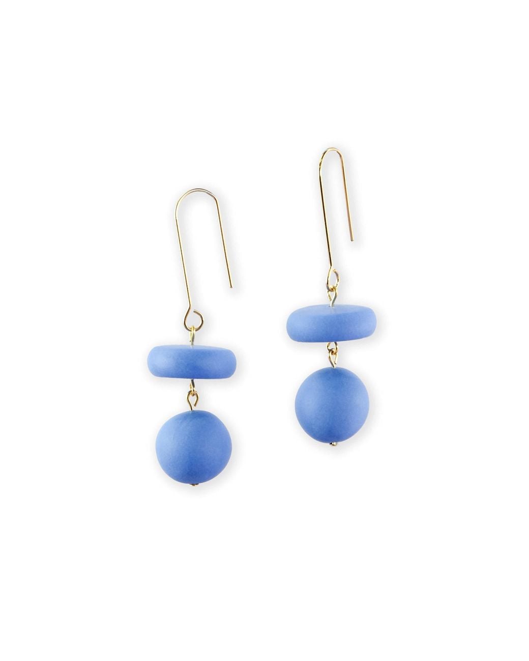 By Chavelli Blue Bead Dangle Earrings