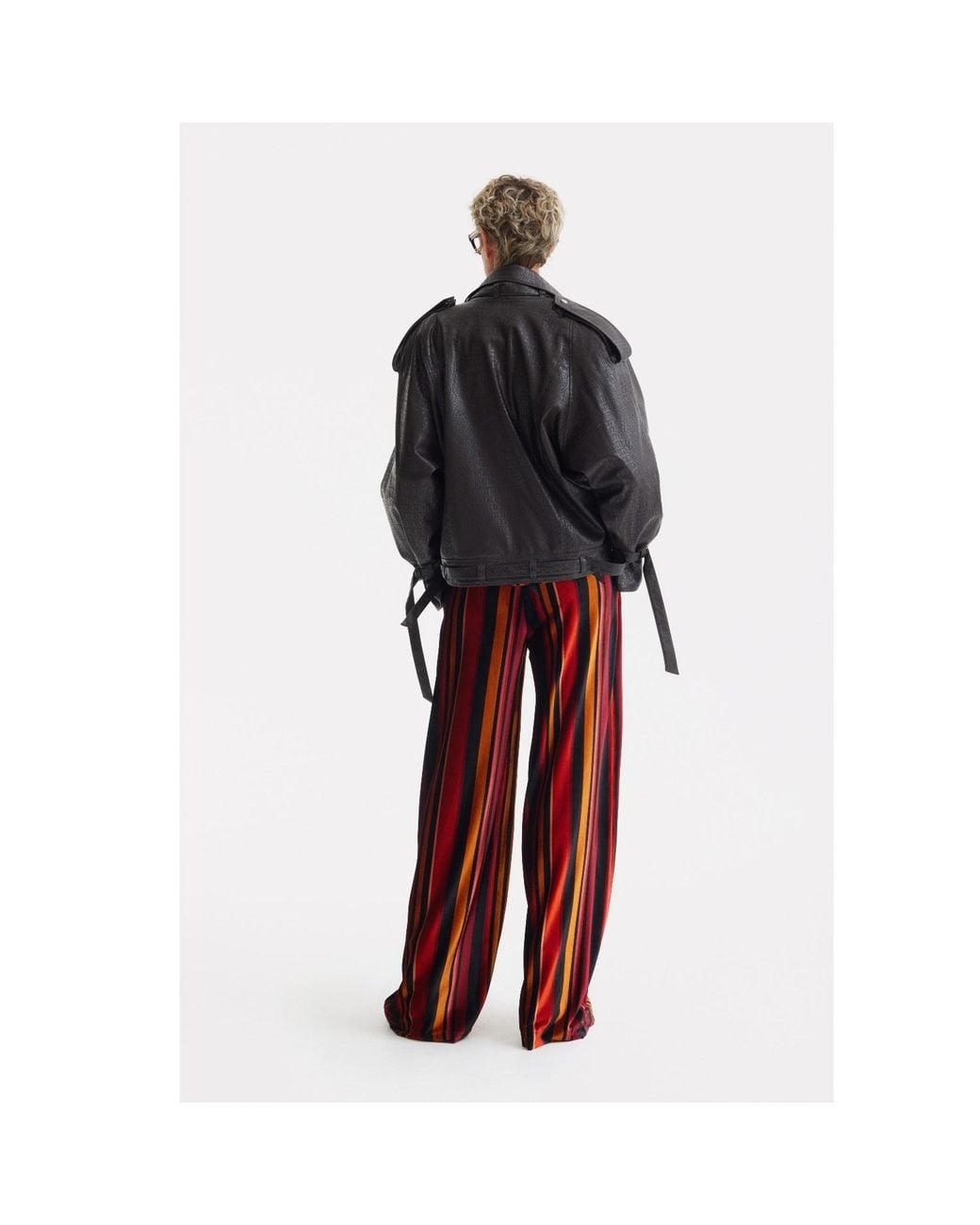 Julia Allert Red Retro Wide-Leg Trousers