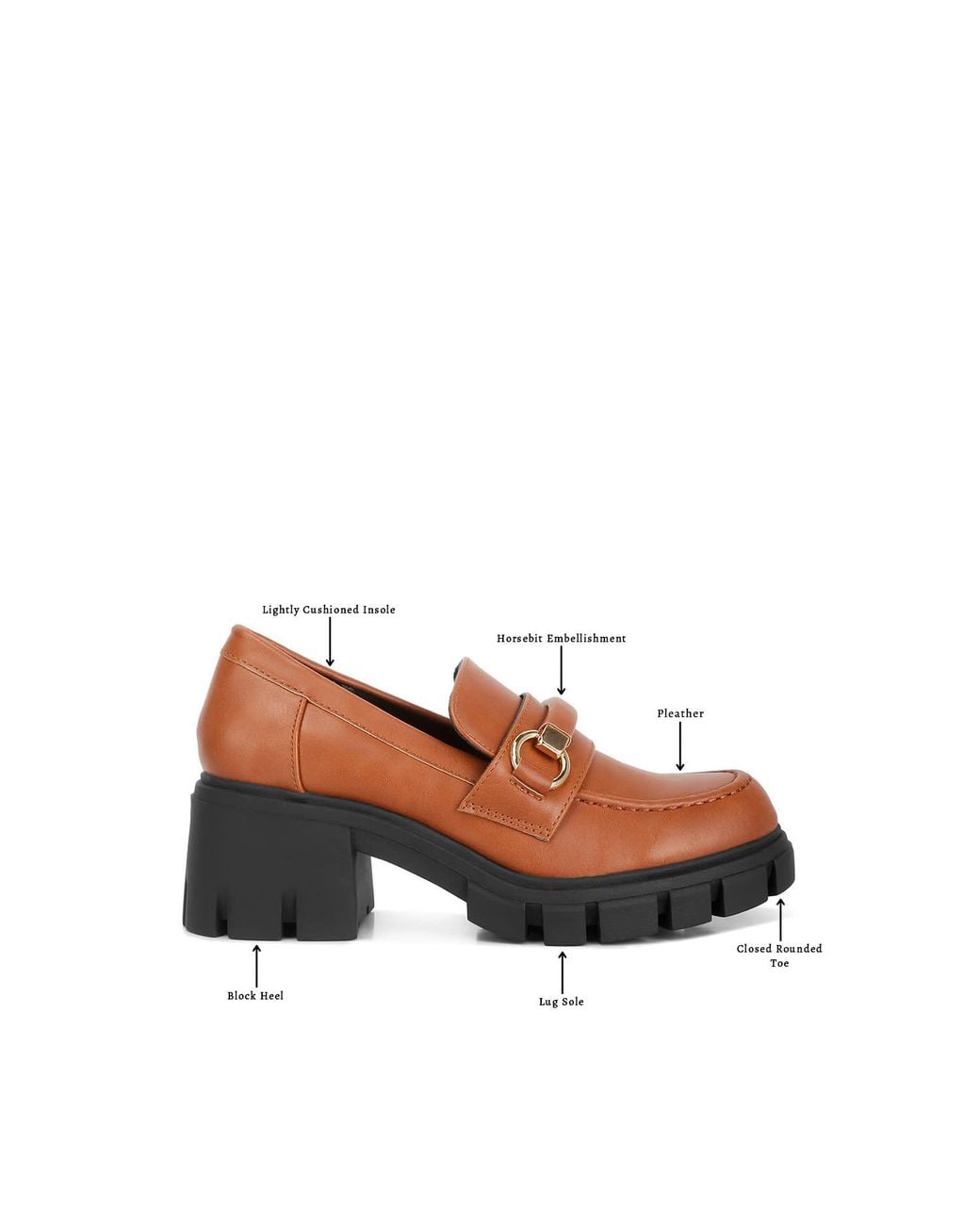 Rag & Co Brown Evangeline Chunky Platform Loafers