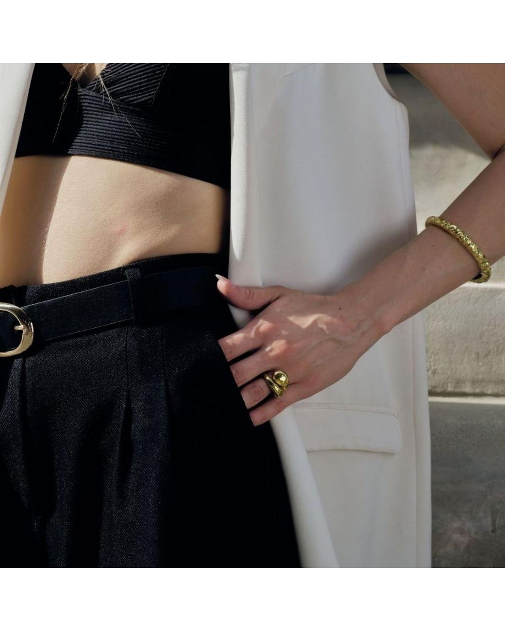 LINYA JEWELLERY Metallic Bersa Large Pearl Ring