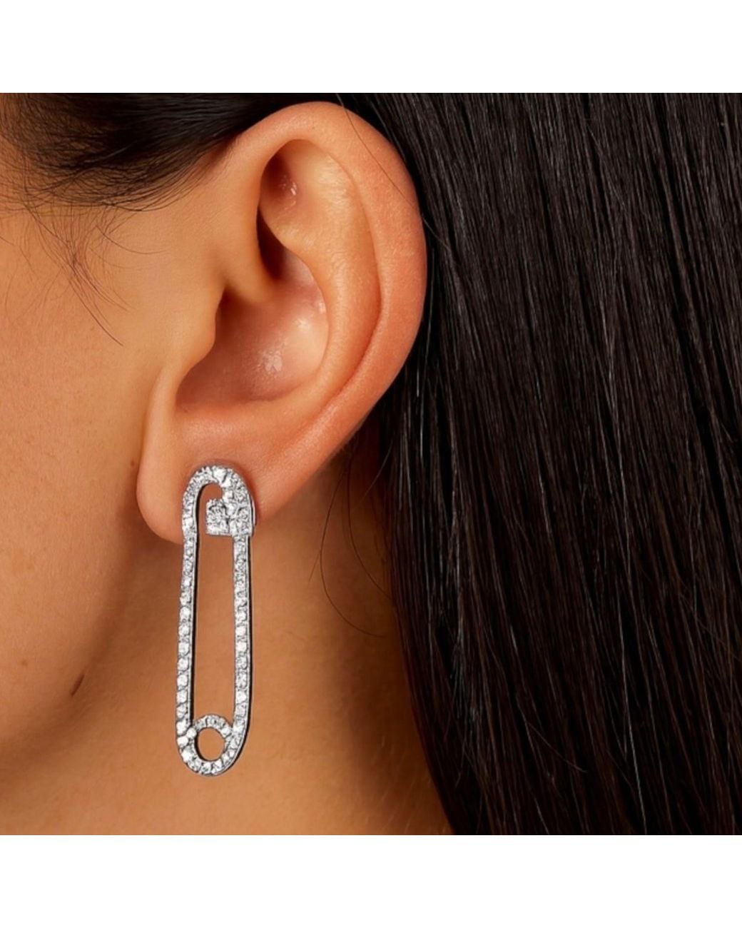 Jagged Halo Jewelry Metallic Safety Pin Earrings