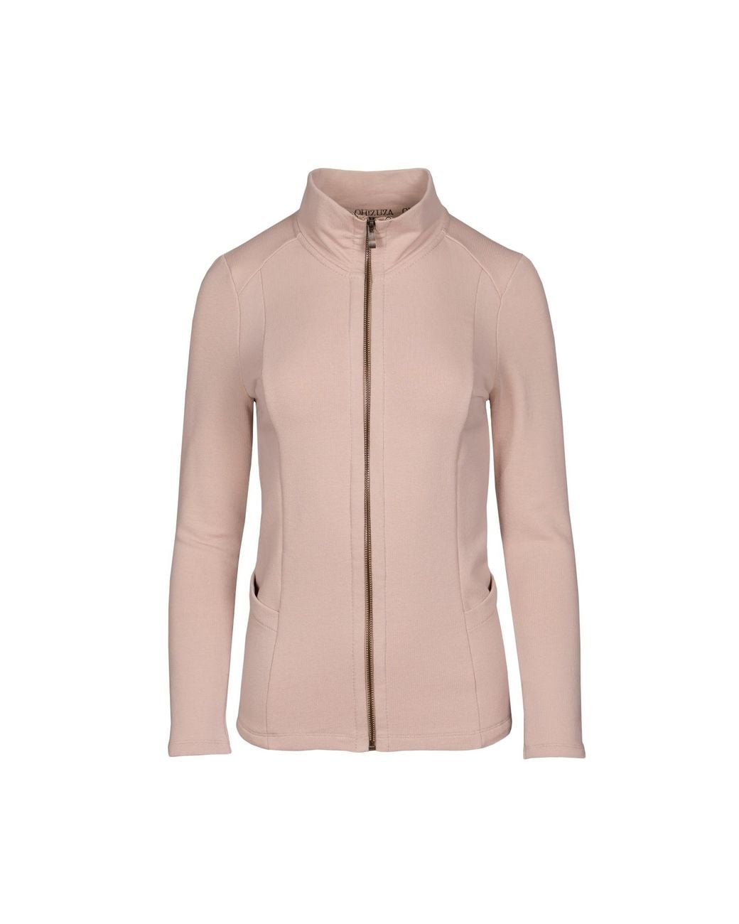 Oh!Zuza Pink Neutrals Zip-Up Funnel Neck Sweatshirt