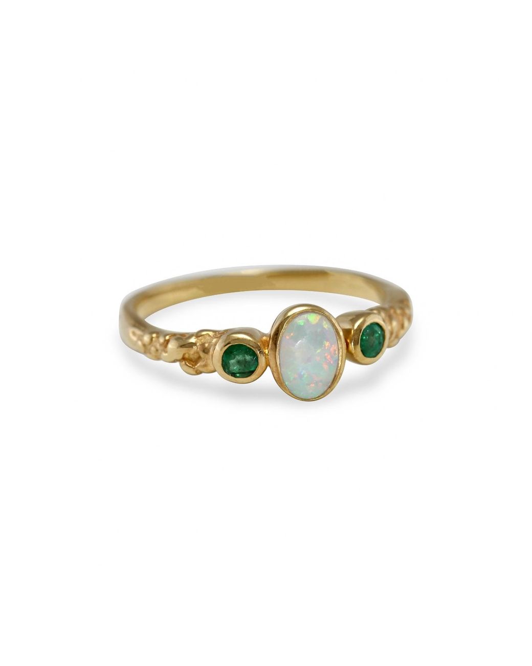 Isla Silver Metallic Emerald & Opal Vermeil Ring