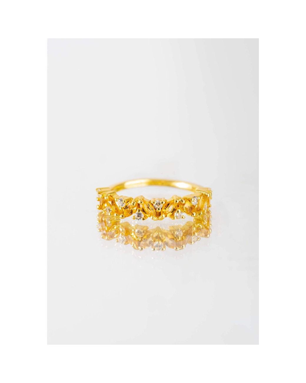 Lavani Jewels Multicolor Birthstone Ring November Orange Goldplated Citrino