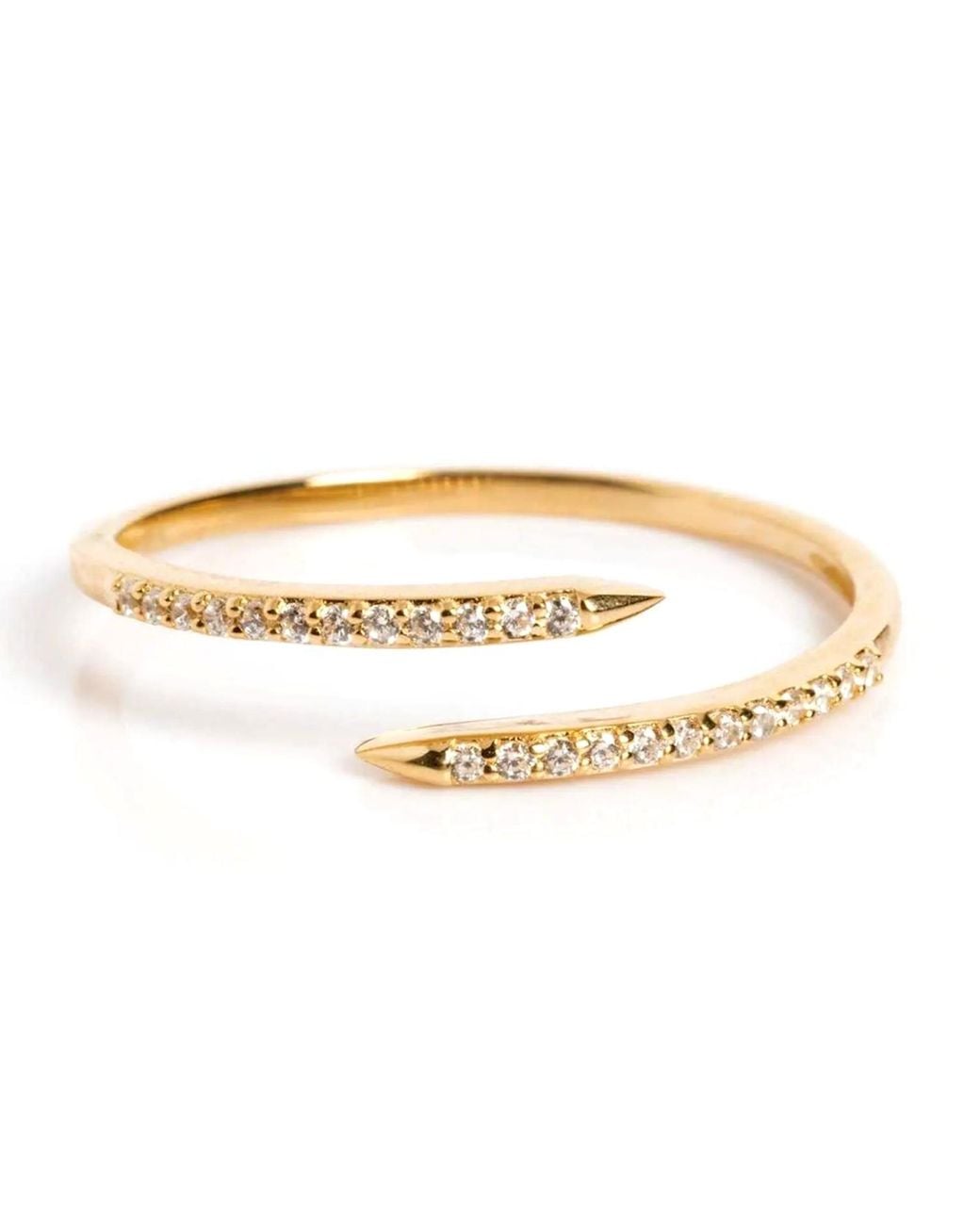 VicStoneNYC Fine Jewelry Metallic Rolling Diamond Open Cuff Ring – Solid